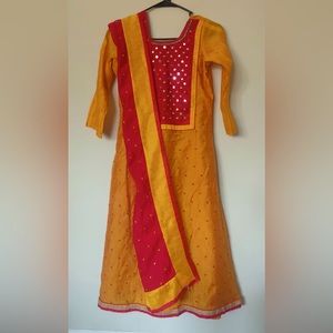 Chanderi Silk Flared Salwar Kameez Without Pants PRICE IS FIRM